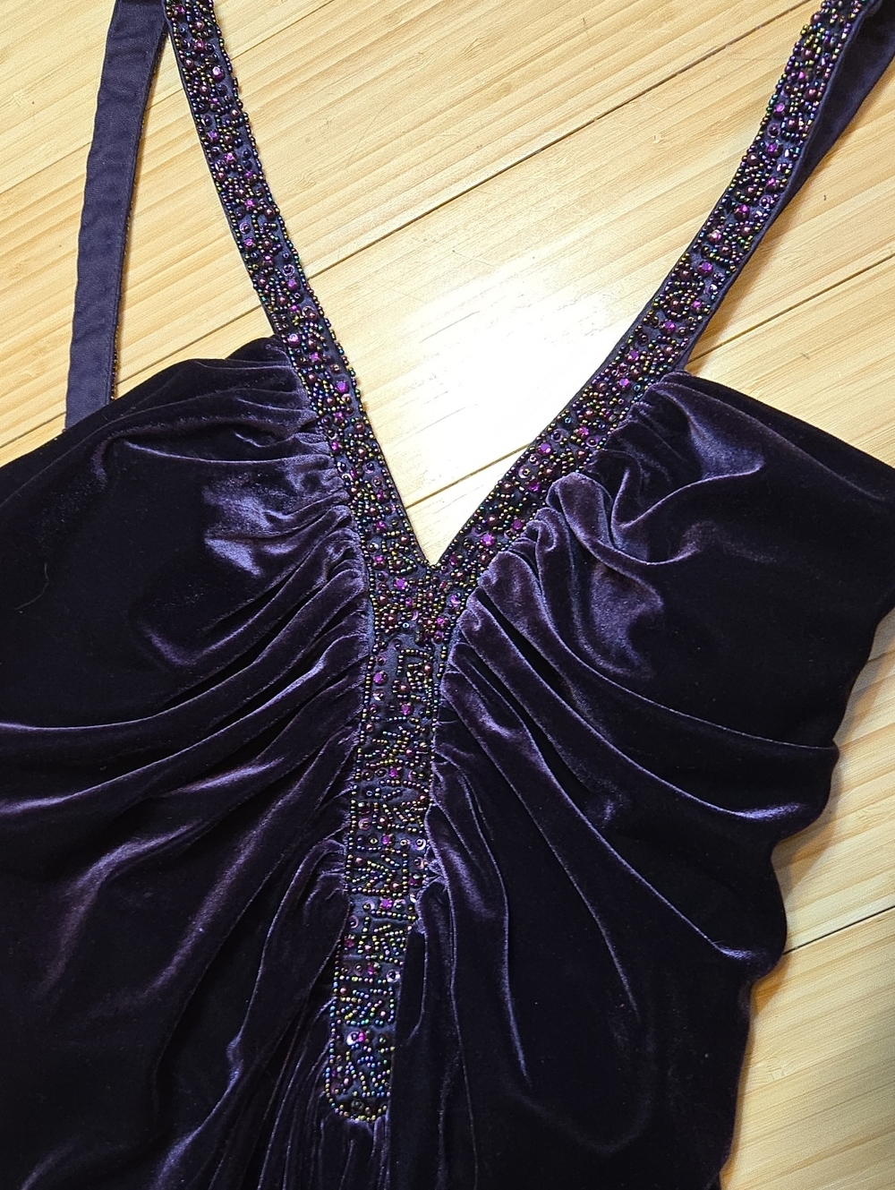 Vintage Y2K Deep Purple Velvet Gown